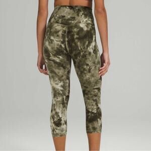 LULULEMON Diamond Dye Light Sage Align High Rise Active Workout Leggings Size 20